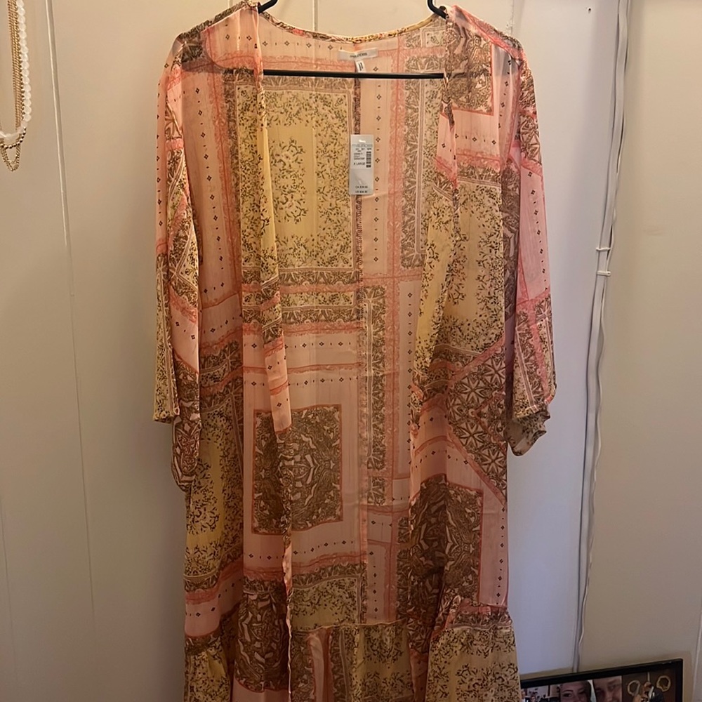 Mixed print kimono